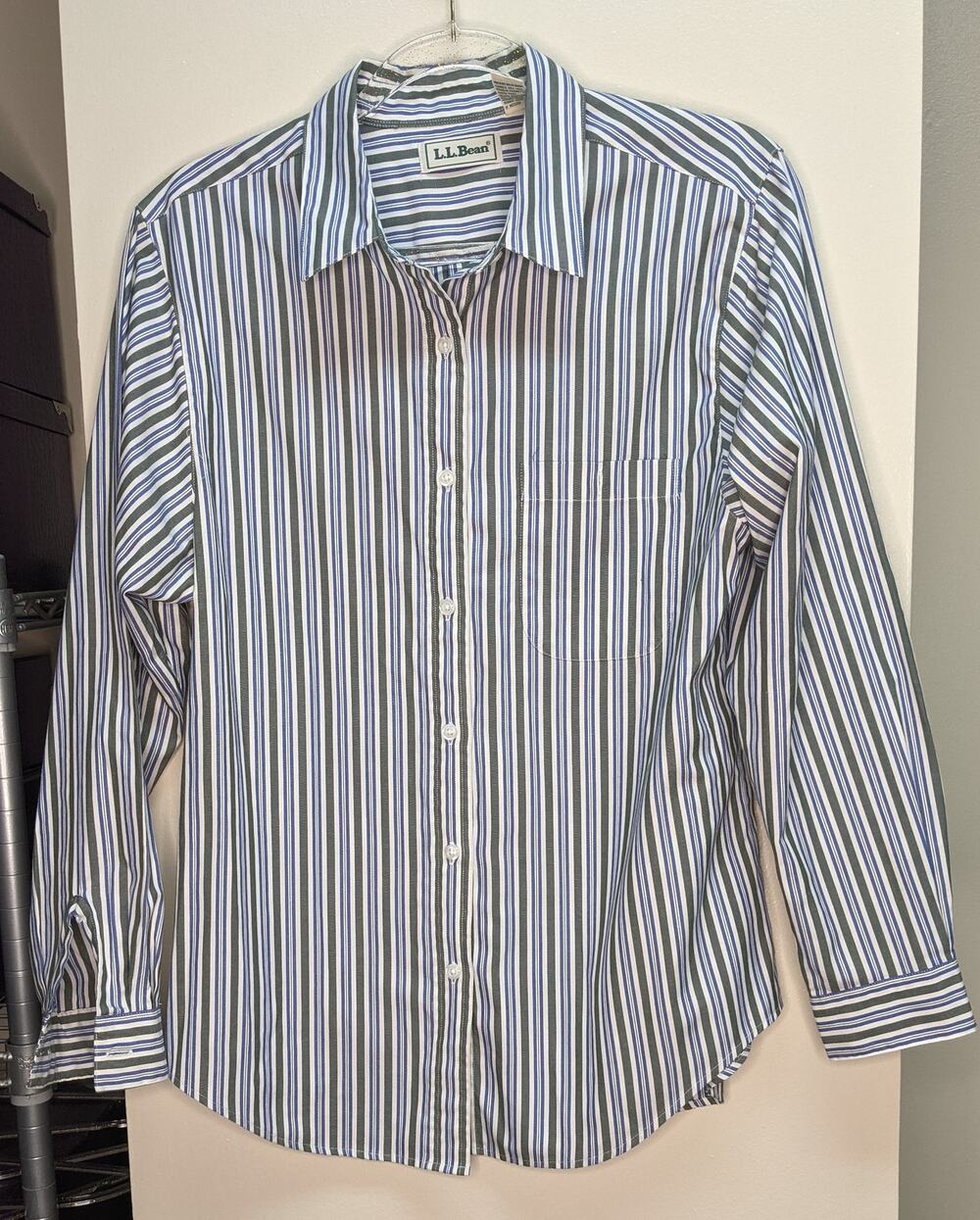 L.L. Bean ladies button-down striped shirt size 12